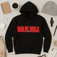 Dad of Girls Out Numbered Red Imprint Hoodie thumb 3