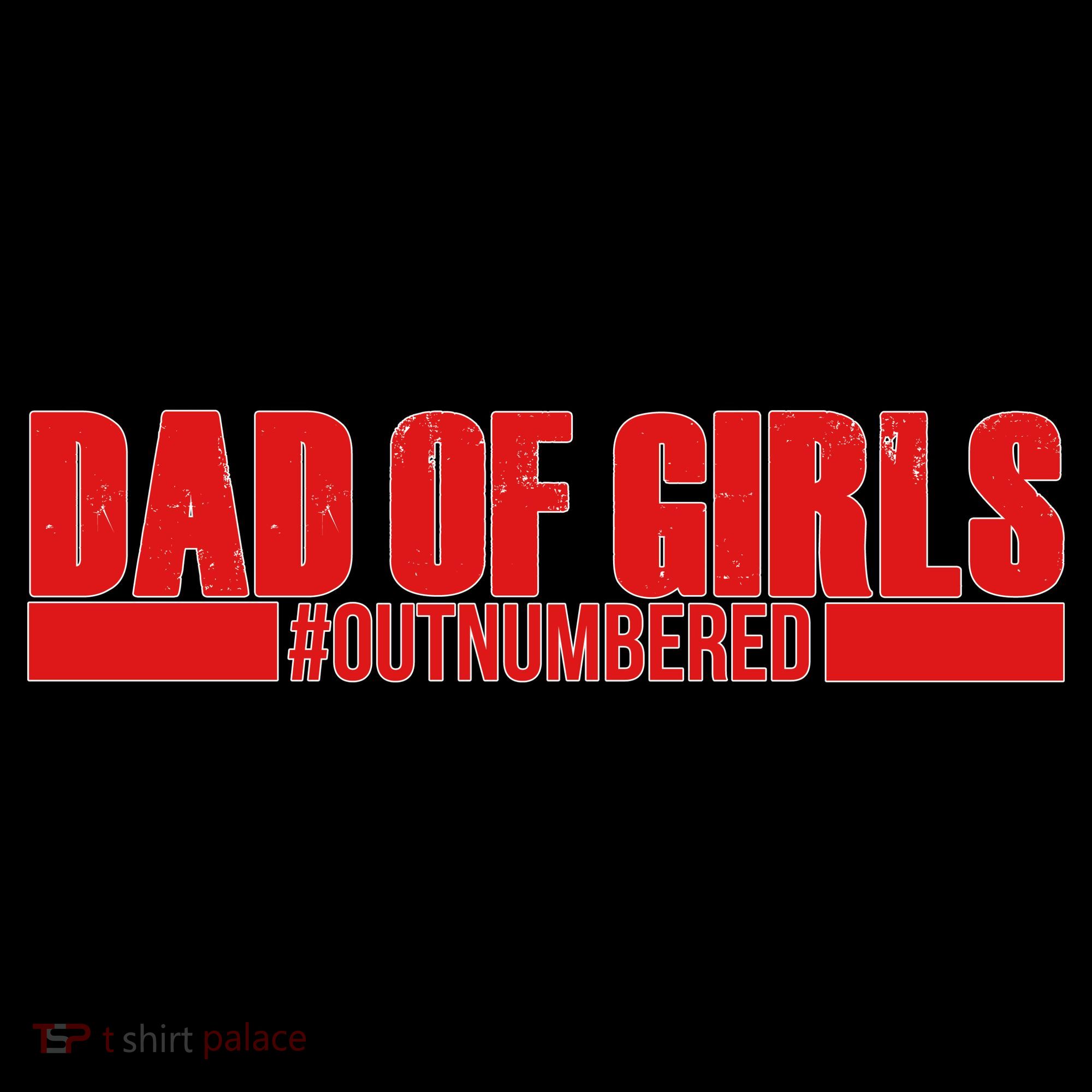 Dad of Girls Out Numbered Red Imprint Coffee Mug
