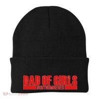 Dad of Girls Out Numbered Red Imprint Beanie thumb 0
