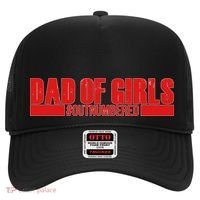 Dad of Girls Out Numbered Red Imprint Hat thumb 0