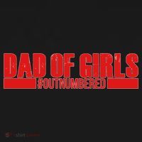 Dad of Girls Out Numbered Red Imprint Toddler Hoodie thumb 2
