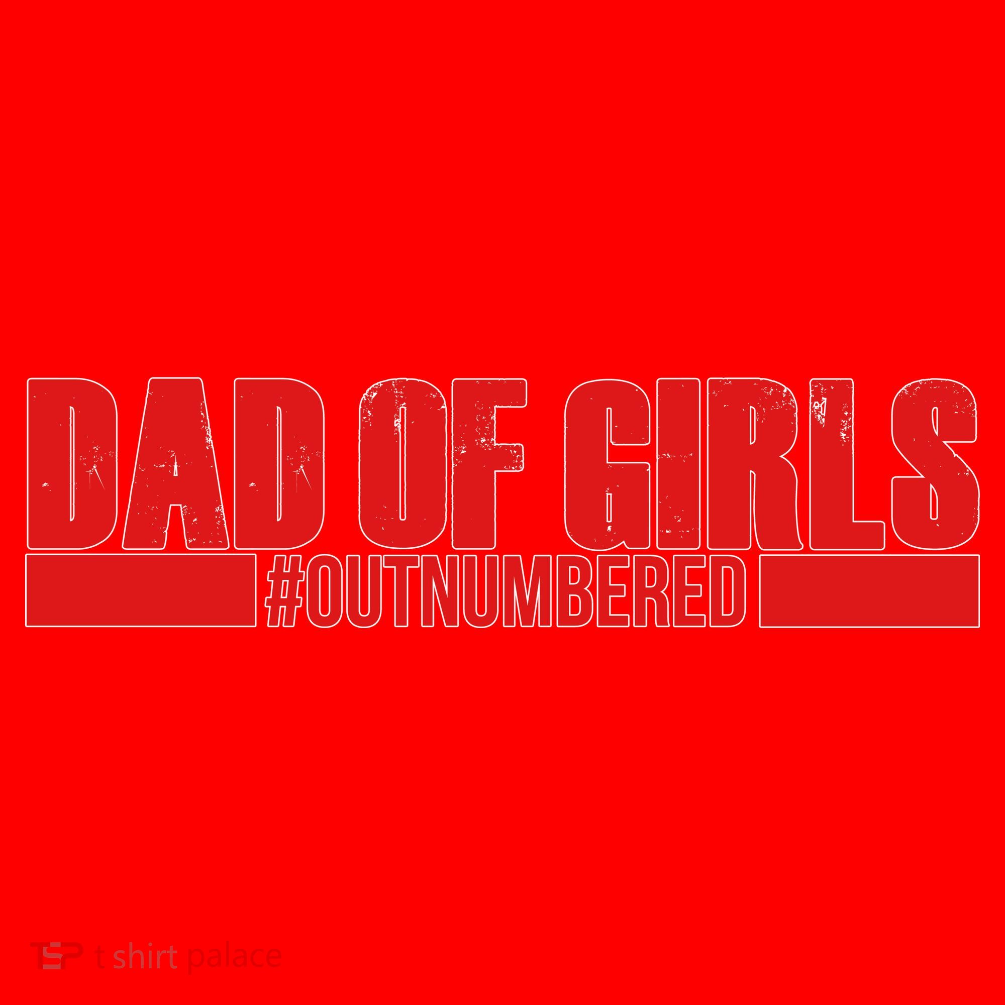 Dad of Girls Out Numbered Red Imprint Santa Hat