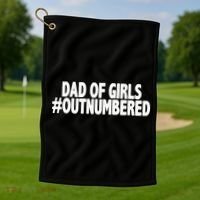 Dad Of Girls Outnumbered Golf Towel thumb 1