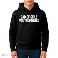 Dad Of Girls Outnumbered Kids Hoodie thumb 4