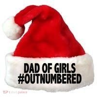 Dad Of Girls Outnumbered Santa Hat thumb 0