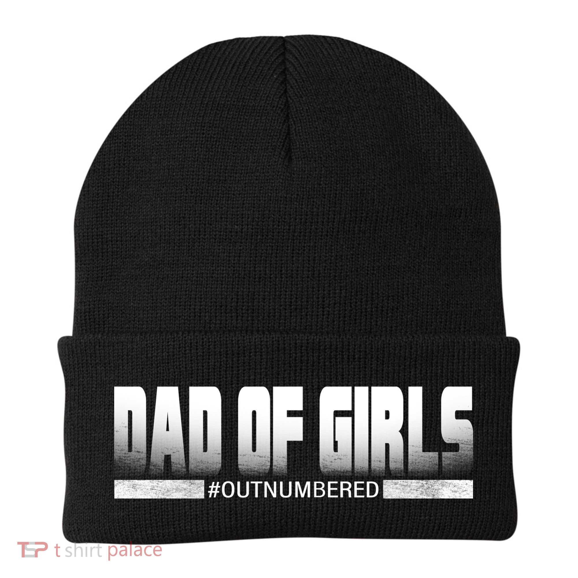 Dad Of Girls Outnumbered Funny Fathers Day Beanie