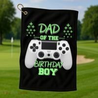 Dad Of The Birthday Boy Golf Towel thumb 1