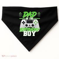 Dad Of The Birthday Boy Video Gamer USA-Made Doggie Bandana thumb 0