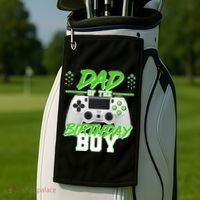 Dad Of The Birthday Boy Video Gamer Golf Towel thumb 2