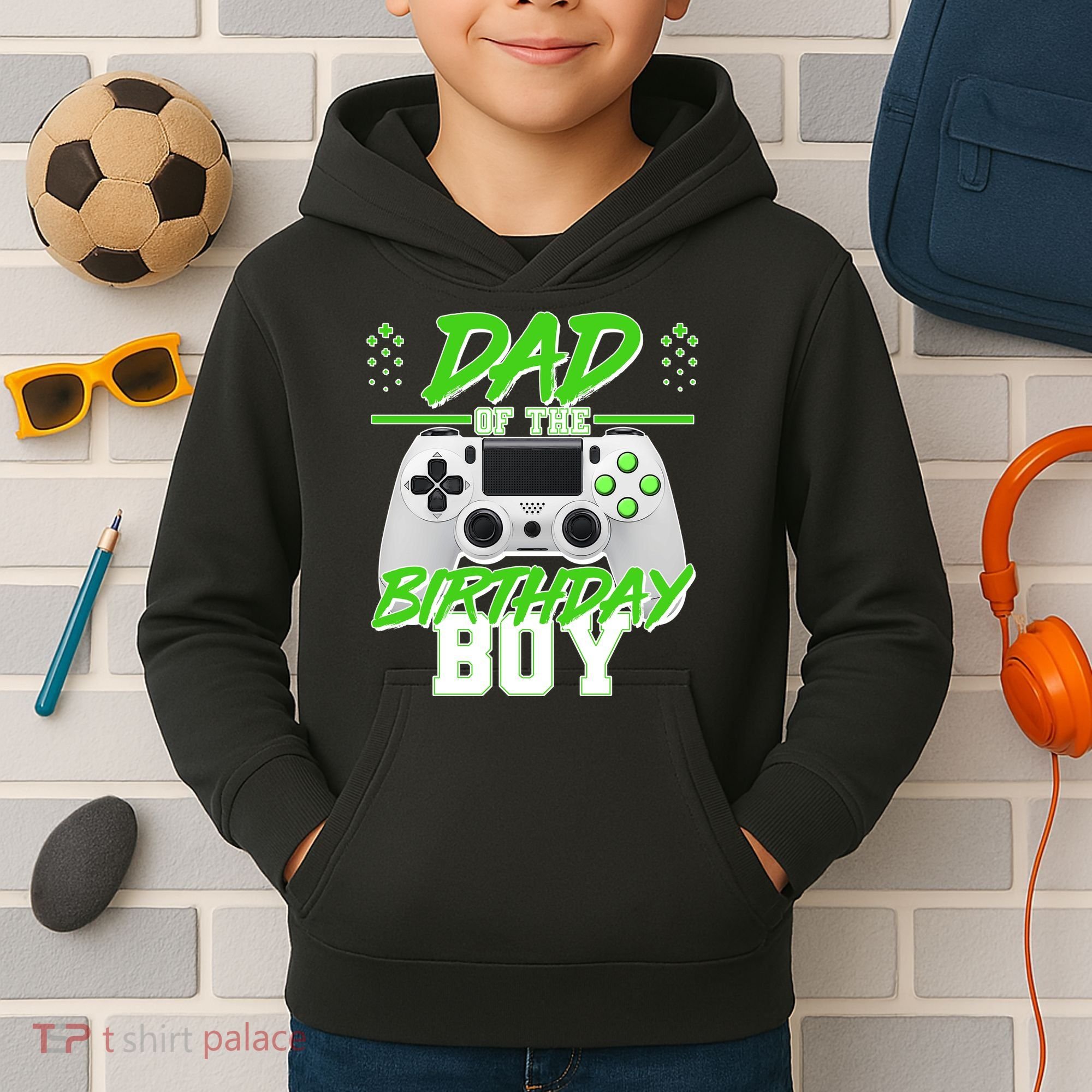 Dad Of The Birthday Boy Video Gamer Kids Hoodie