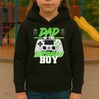 Dad Of The Birthday Boy Video Gamer Kids Hoodie thumb 3