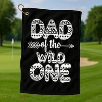 Dad Of The Wild One Golf Towel thumb 1