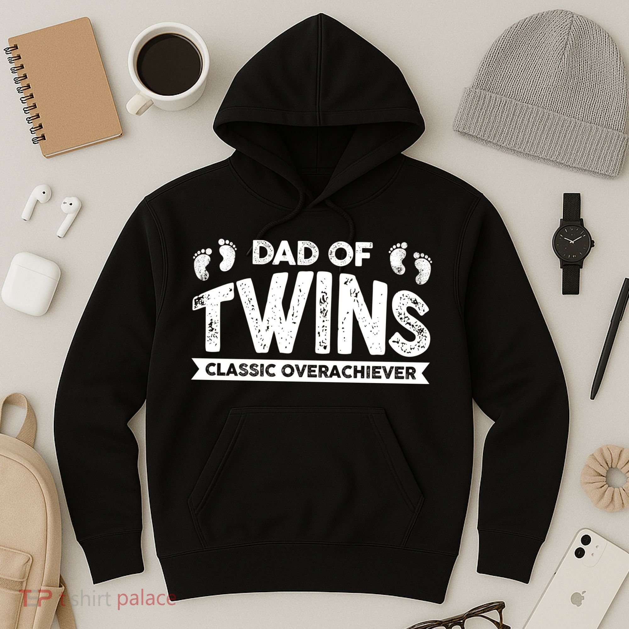 Dad Of Twins Classic Overachiever Hoodie