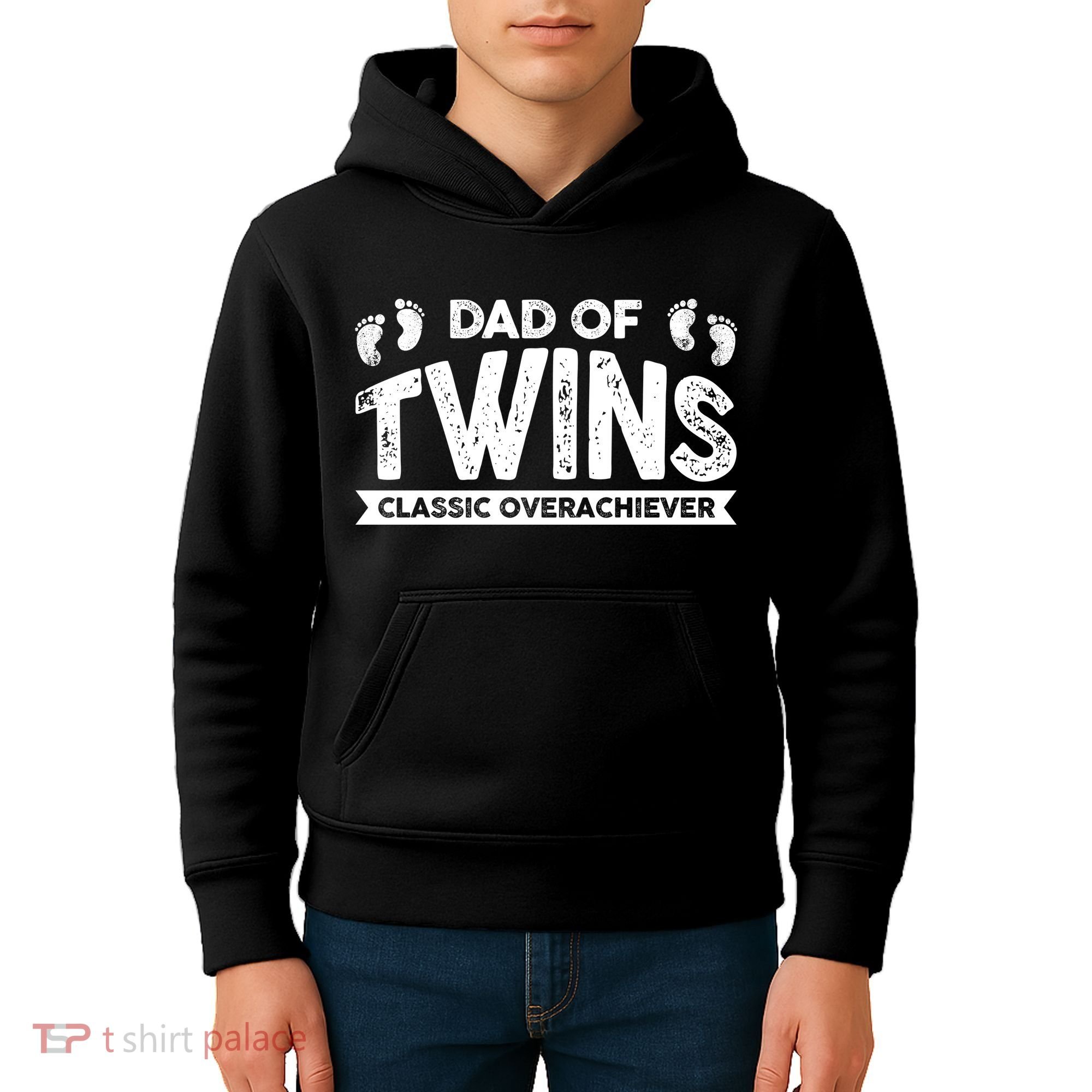 Dad Of Twins Classic Overachiever Kids Hoodie