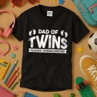 Dad Of Twins Classic Overachiever Kids T-Shirt thumb 3