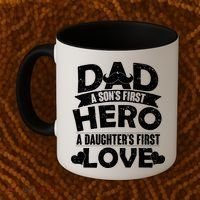 Dad Sons First Hero Daughter Fist Love Coffee Mug thumb 2