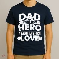 Dad Sons First Hero Daughter Fist Love T-Shirt thumb 3