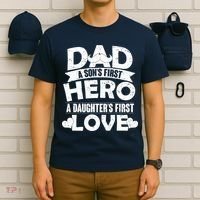 Dad Sons First Hero Daughter Fist Love T-Shirt thumb 6