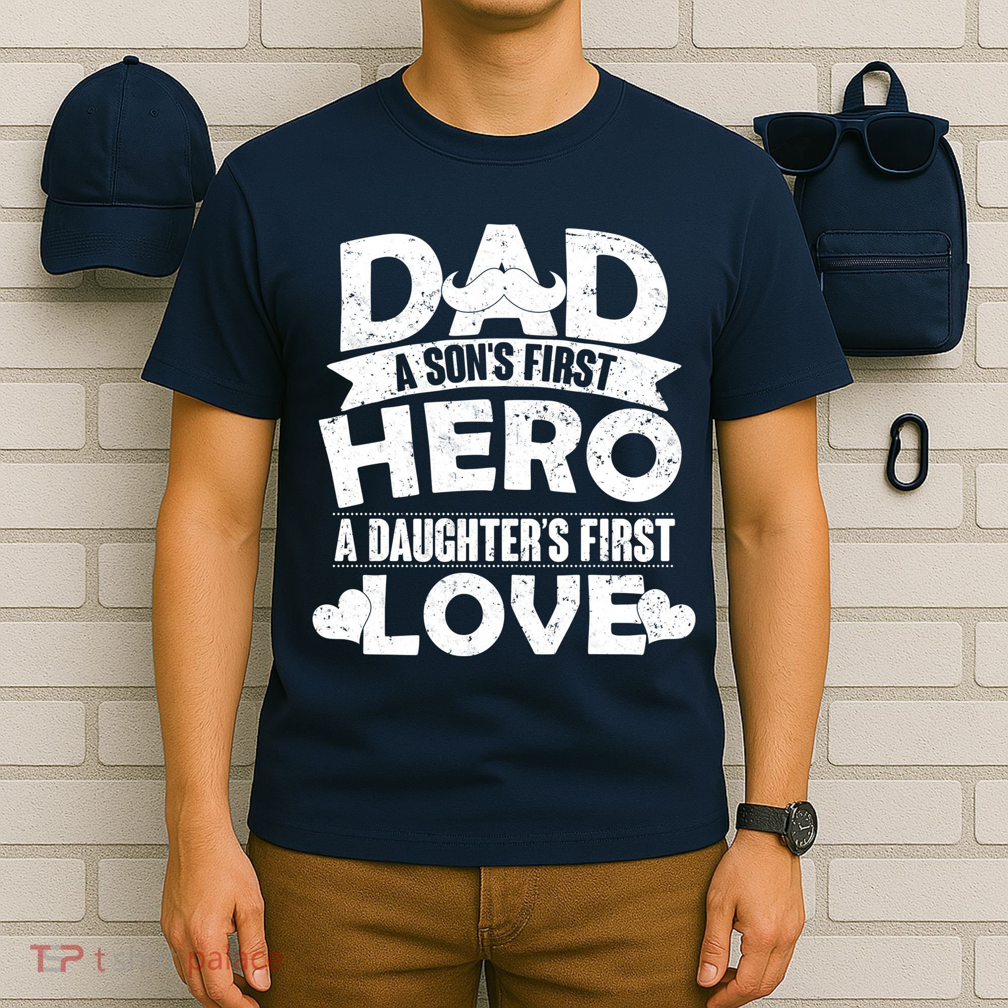 Dad Sons First Hero Daughter Fist Love T-Shirt