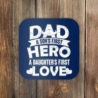 Dad Sons First Hero Daughter Fist Love Coaster thumb 0