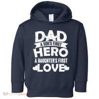 Dad Sons First Hero Daughter Fist Love Toddler Hoodie thumb 0