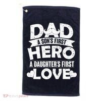 Dad Sons First Hero Daughter Fist Love Golf Towel thumb 0