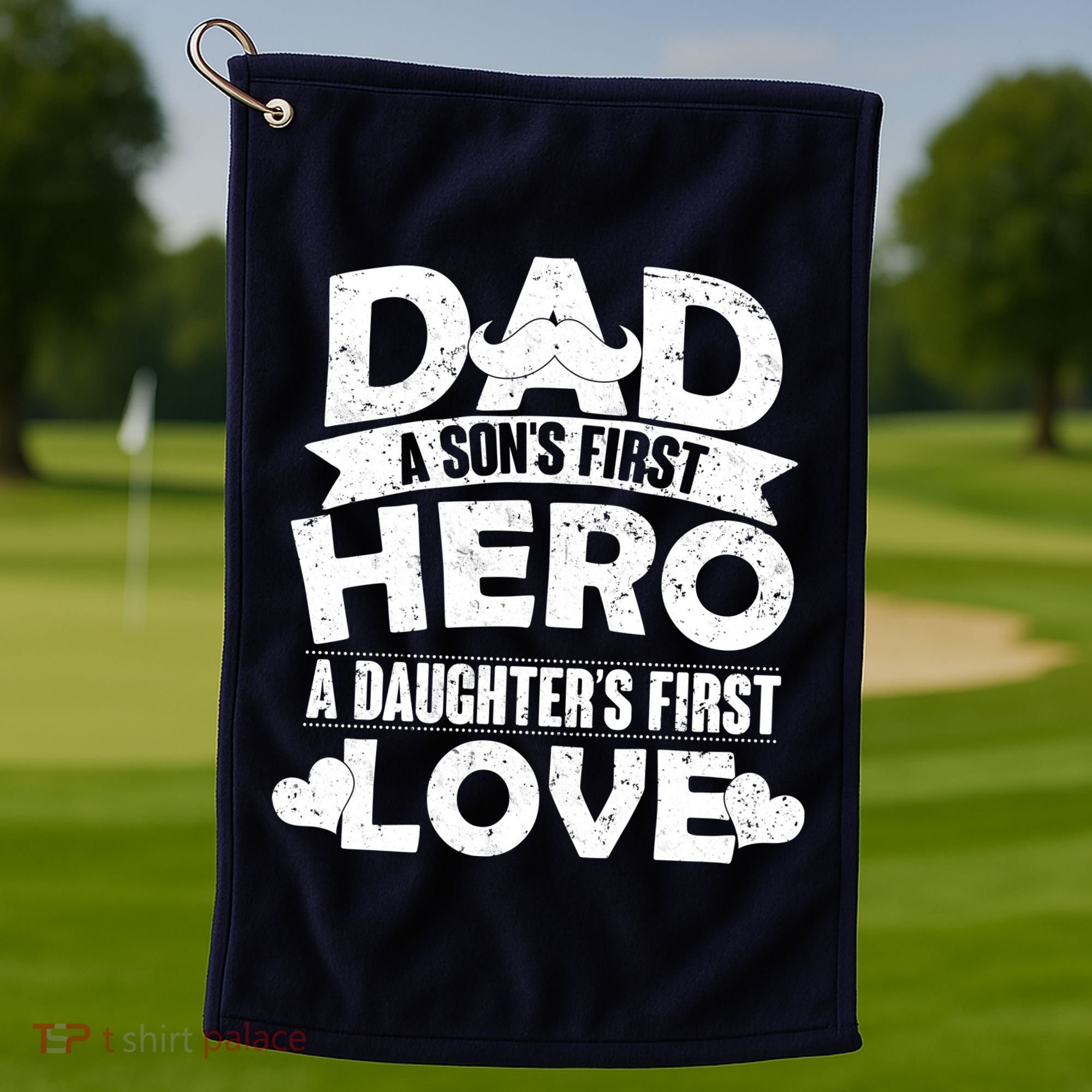 Dad Sons First Hero Daughter Fist Love Golf Towel
