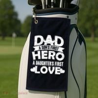 Dad Sons First Hero Daughter Fist Love Golf Towel thumb 2