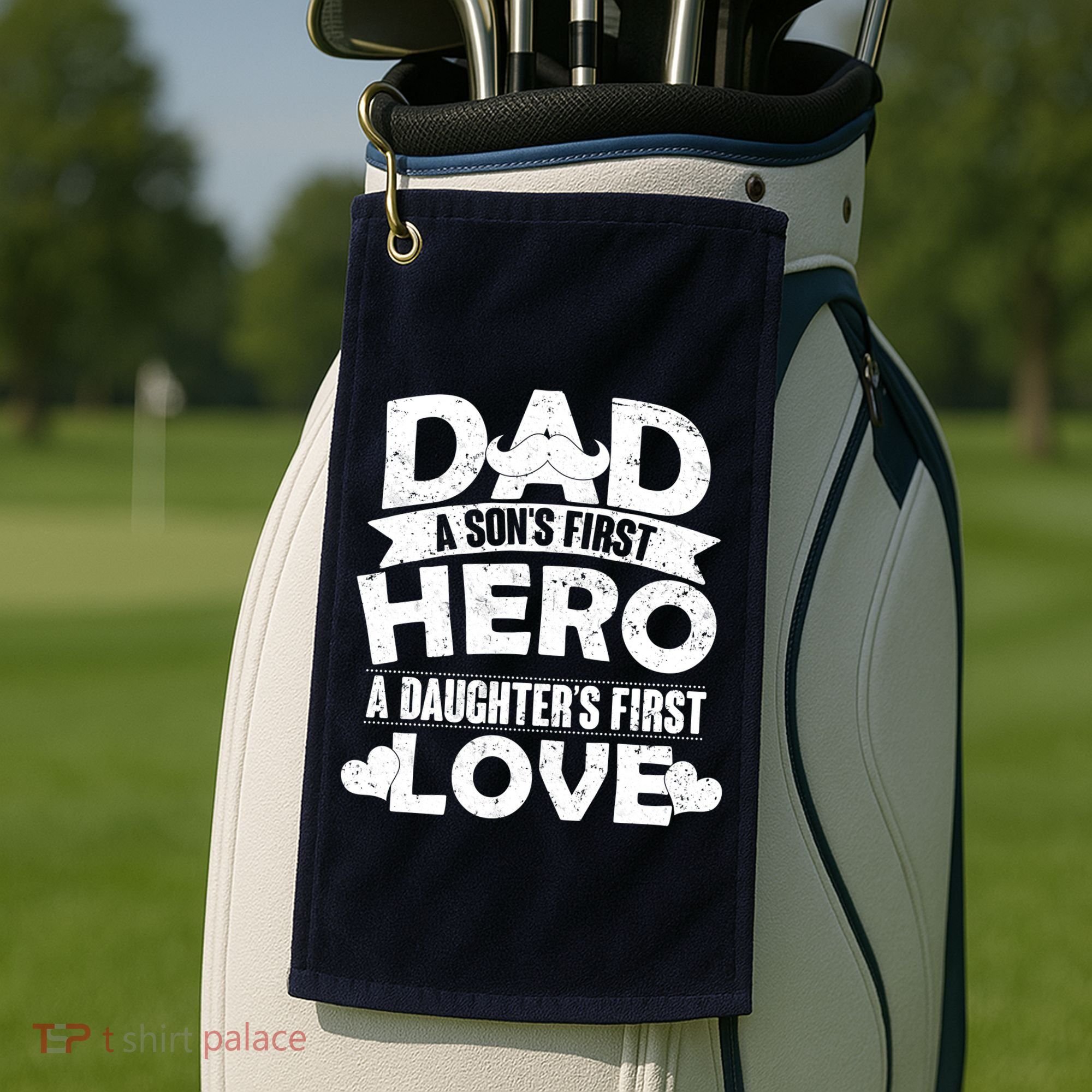 Dad Sons First Hero Daughter Fist Love Golf Towel