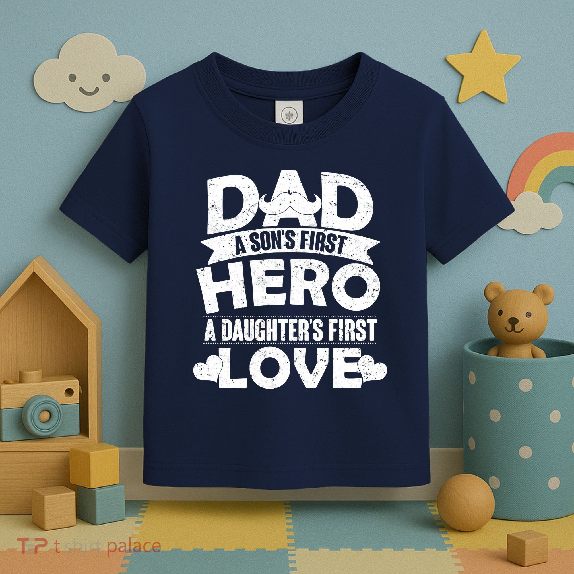 Dad Sons First Hero Daughter Fist Love Toddler T-Shirt