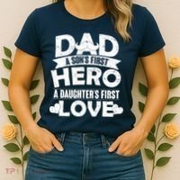 Dad Sons First Hero Daughter Fist Love Women's T-Shirt thumb 2