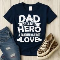 Dad Sons First Hero Daughter Fist Love Women's T-Shirt thumb 3