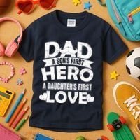 Dad Sons First Hero Daughter Fist Love Kids T-Shirt thumb 3