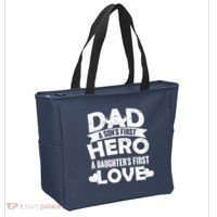 Dad Sons First Hero Daughter Fist Love Tote Bag thumb 2