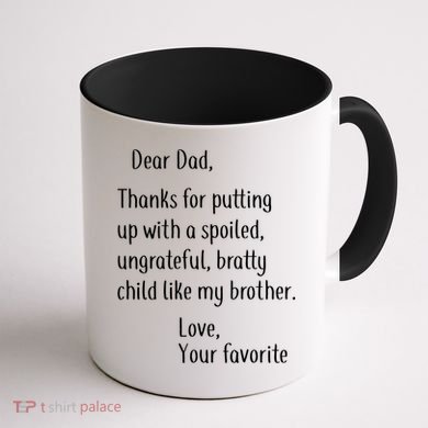 Dad Thanks For Putting Up With My Brother Coffee Mug back