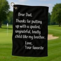 Dad Thanks For Putting Up With My Brother Golf Towel thumb 1