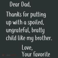 Dad Thanks For Putting Up With My Brother Button thumb 1