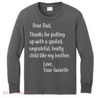 Dad Thanks For Putting Up With My Brother Kids Long Sleeve Shirt thumb 0