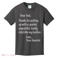 Dad Thanks For Putting Up With My Brother Kids T-Shirt thumb 0