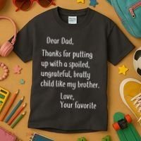 Dad Thanks For Putting Up With My Brother Kids T-Shirt thumb 3