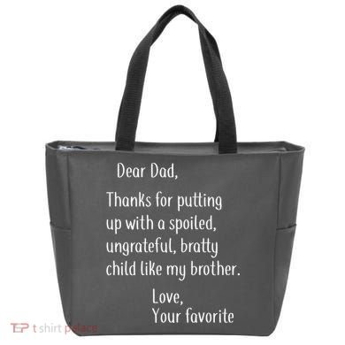 Dad Thanks For Putting Up With My Brother Tote Bag