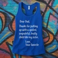 Dad Thanks For Putting Up With My Sister Women's Tank Top thumb 3
