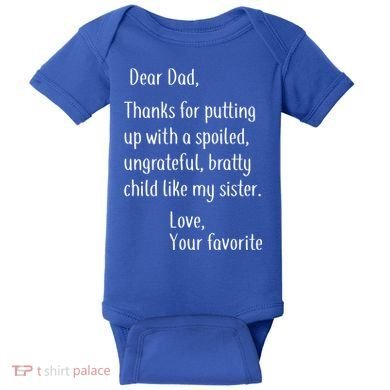 Dad Thanks For Putting Up With My Sister Baby Bodysuit