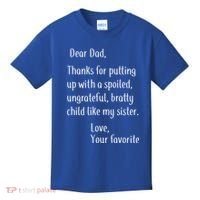 Dad Thanks For Putting Up With My Sister Kids T-Shirt thumb 0