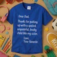 Dad Thanks For Putting Up With My Sister Kids T-Shirt thumb 3