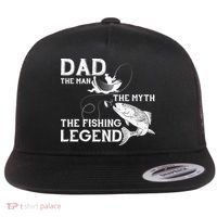Dad The Fishing Legend Flat Bill Trucker Hat thumb 0