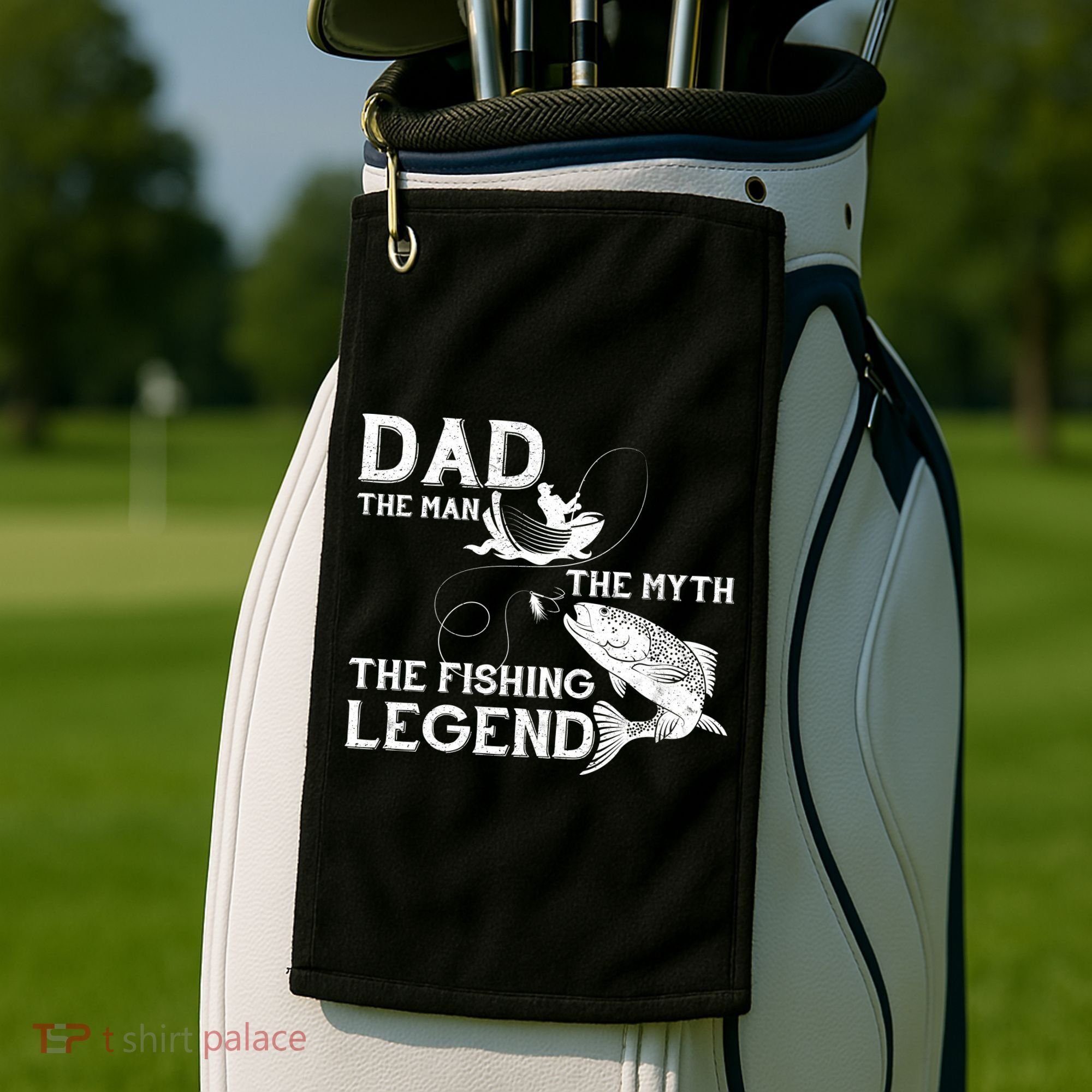 Dad The Fishing Legend Golf Towel