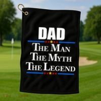 Dad The Man The Myth The Legend Stars Golf Towel thumb 1