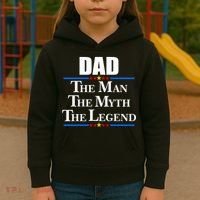 Dad The Man The Myth The Legend Stars Kids Hoodie thumb 3