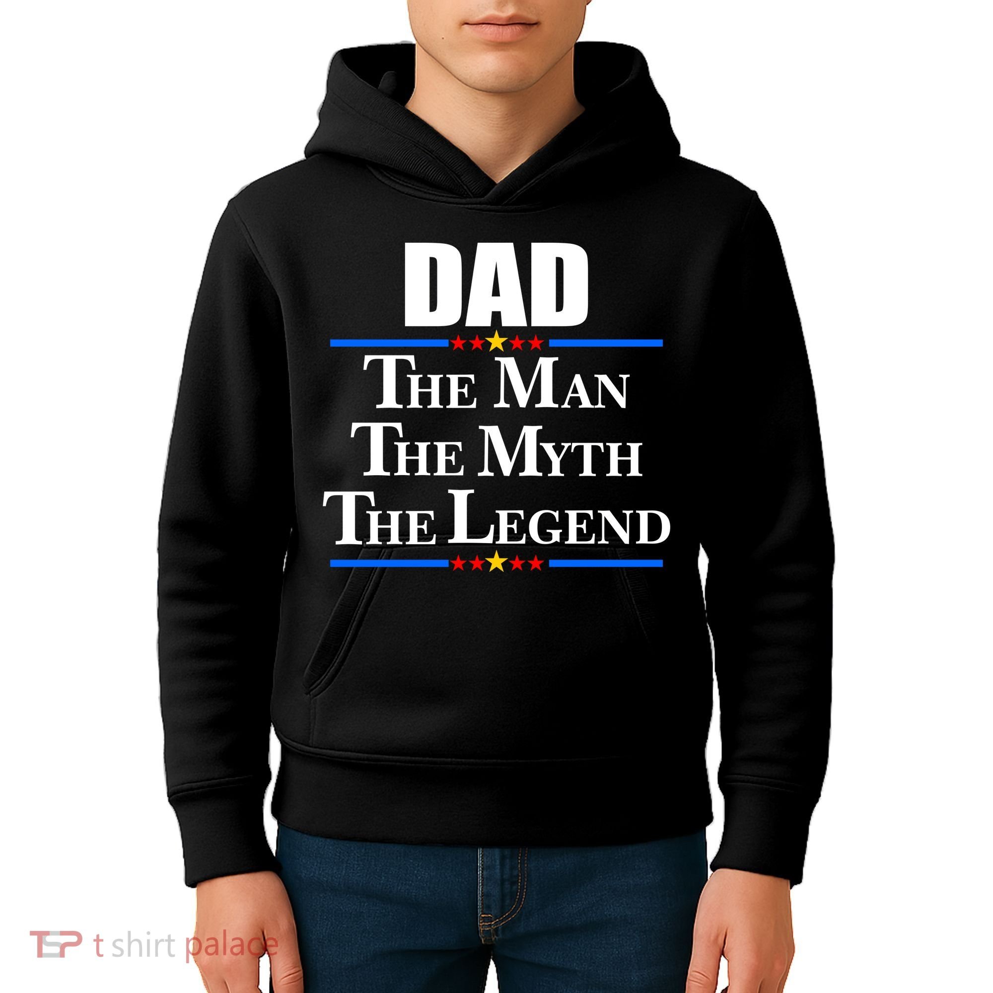 Dad The Man The Myth The Legend Stars Kids Hoodie